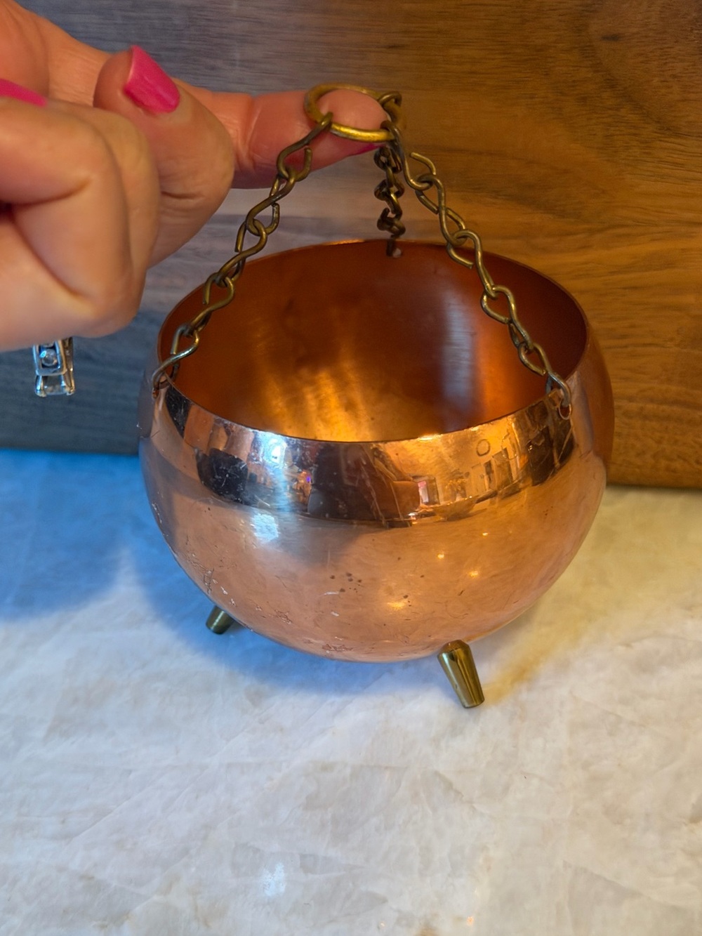 Vintage Coppercraft guild copper small planter pot